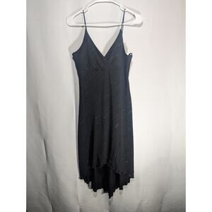 VTG Y2K 90s City Triangles Black Sparkle High Low Formal Dress